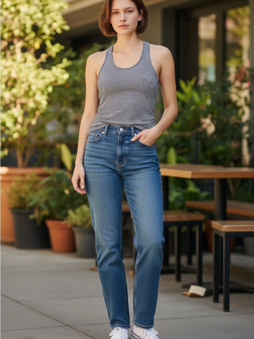 Classic High-Rise Straight Leg Women’s Jeans - Blue